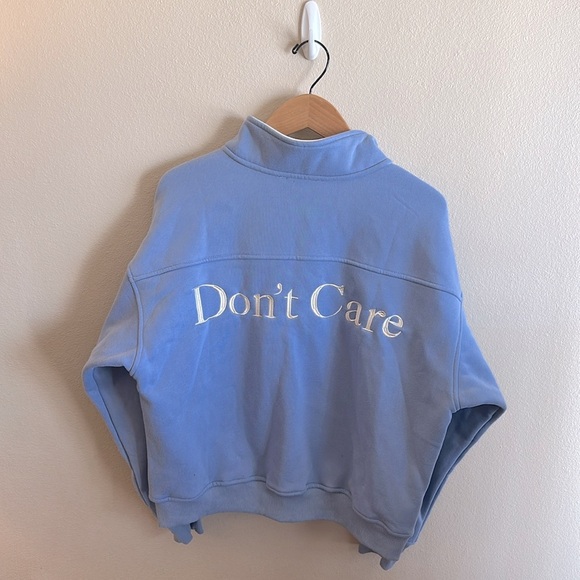 Bailey Rose Don’t Know Don’t Care Pullover Size L Powder Blue Long Sleeve - Picture 6 of 11